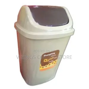 Nice Small in and Out Waste Bin With Its Cover - Cream/Gray