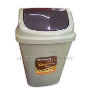 Nice Small in and Out Waste Bin With Its Cover - Cream/Gray