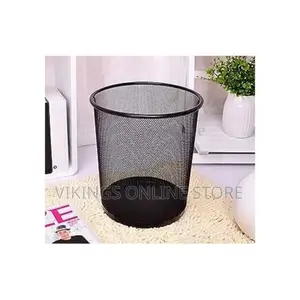 29.8CM*33.8CM Metal Mesh Trash Garbage Basket Black