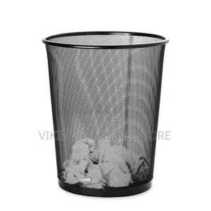 29.8CM*33.8CM Metal Mesh Trash Garbage Basket Black