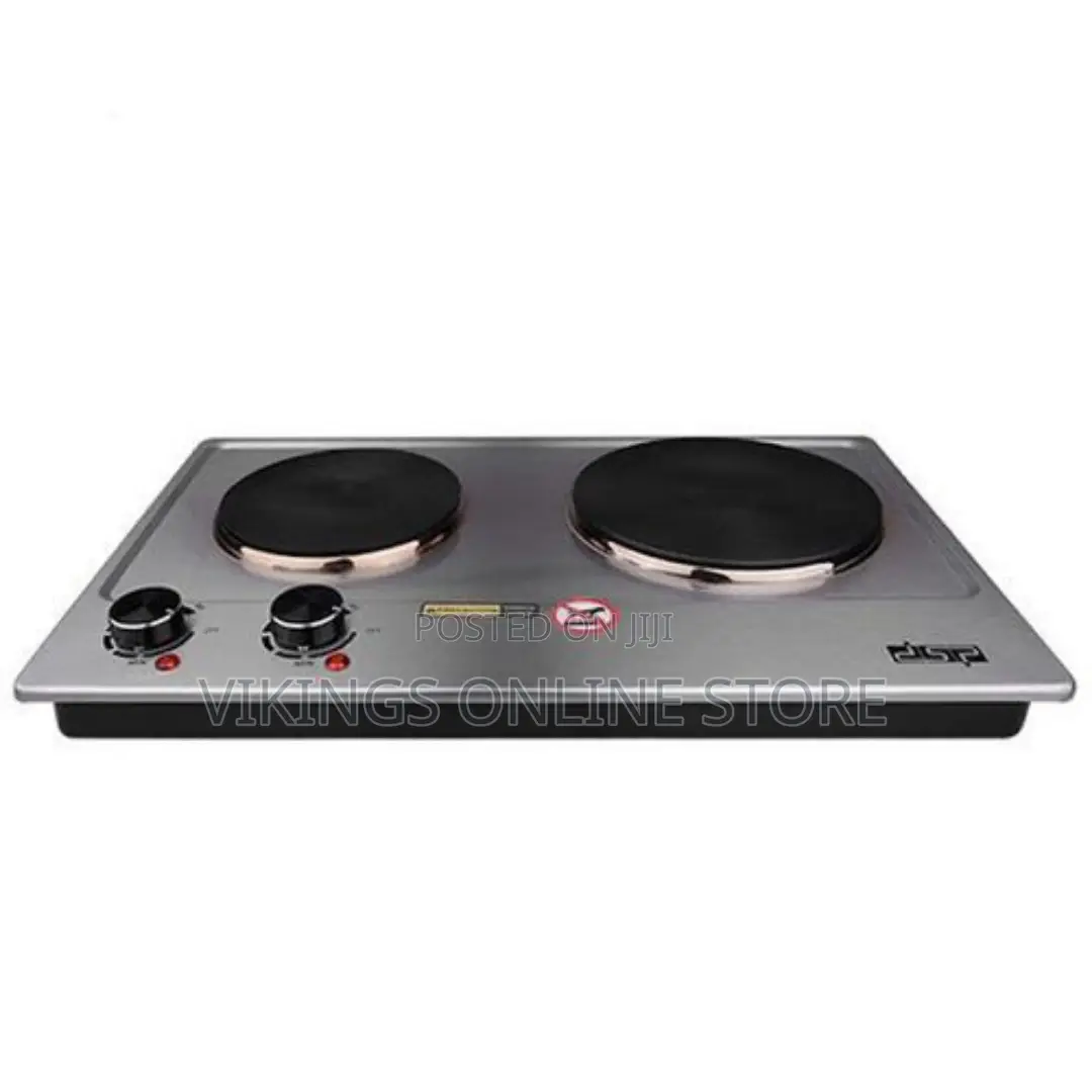 Double Hot Plate Electric Cooker - Black, Silver Gray