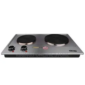 Double Hot Plate Electric Cooker - Black, Silver Gray