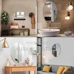 Oval Shaped Adhesive Mirror Sticker