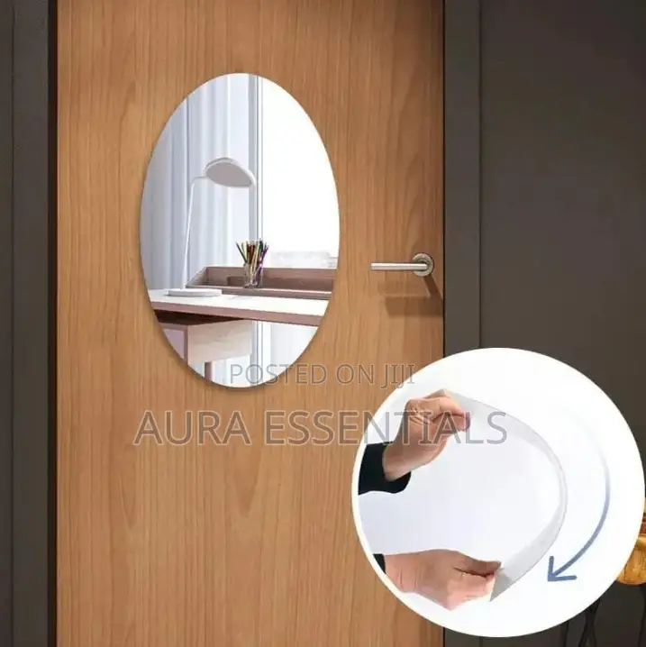 Oval Shaped Adhesive Mirror Sticker