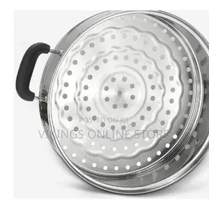 3 Layer Stainless Steel Saucepan and Steamer Soup Pot,28cm-.