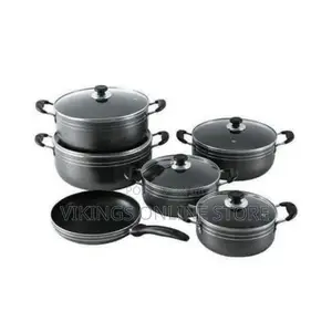 Set of 6 Non Stick Cookware Pans - Black