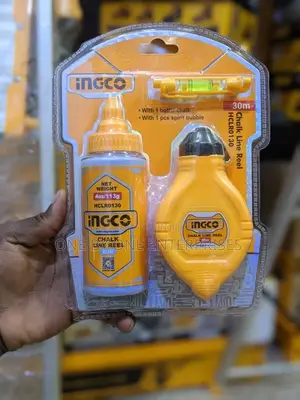 INGCO Chalk Line Reel With Bottle Chalk and Spirit Bubble