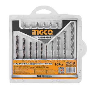INGCO 16pcs Drill Bits and Screwdriver Bits Set