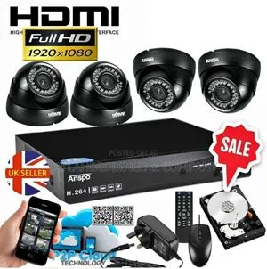 Smart CCTV DVR System Kit 4channel HD Recorder 1080P Camera