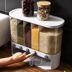 5-Grid Wall Mounted Storage Container 12L Food Dispenser