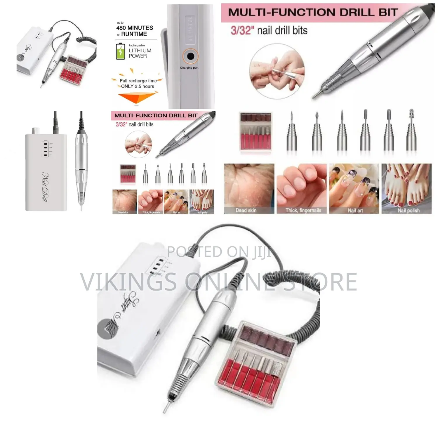 Rechargeable Portable Cordless Electric Nails Drill Machine