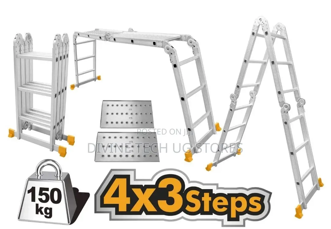 Ingco Multipurpose Alluminium 4x3 Steps Ladder