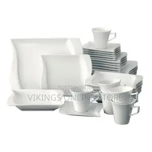 30 Rectangle Plate Cup Saucer Bowls Side Plate Dinner Set .