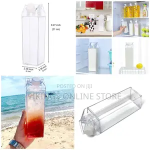 Acrylic Juice Water Bottle Square Fridge Milk Bottles