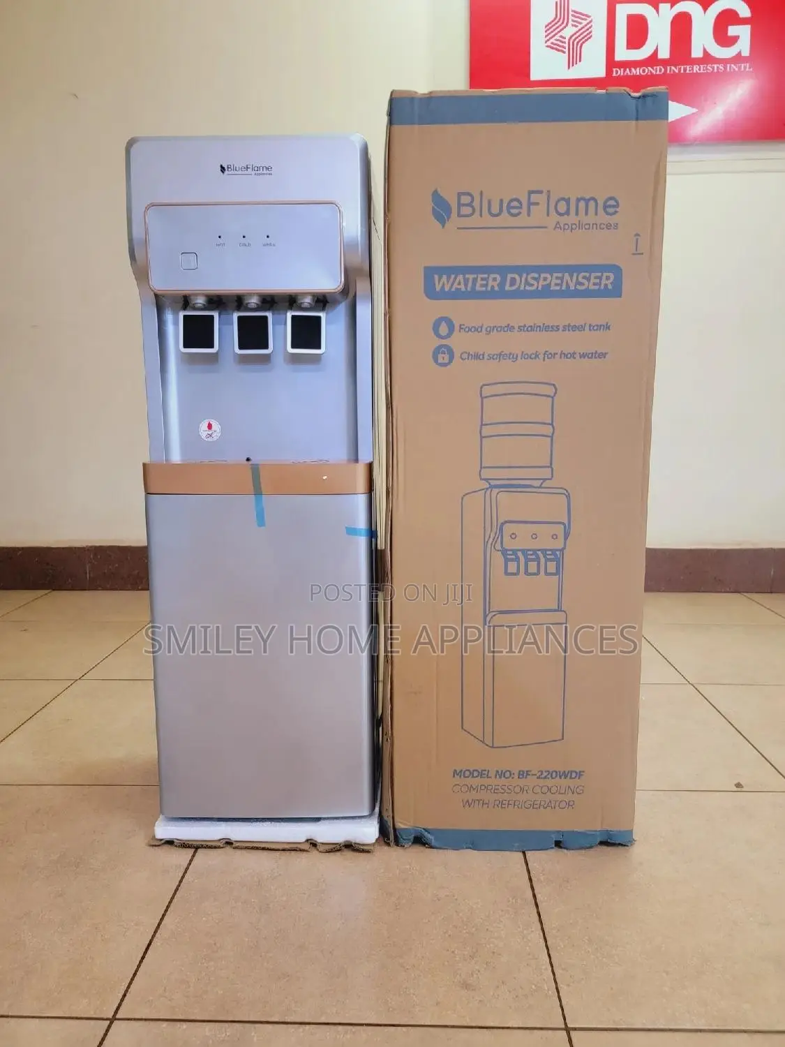 Blueframe Water Dispenser With a Refrigerator