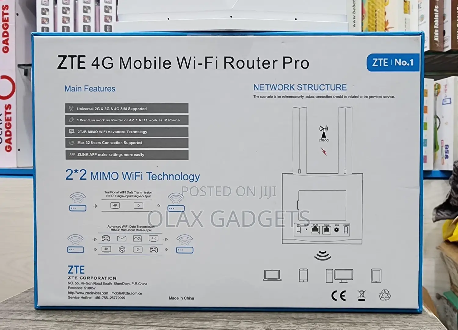 ZTE 4G Mobile Wi-Fi Router Pro- Lycamobile, Airtel, MTN