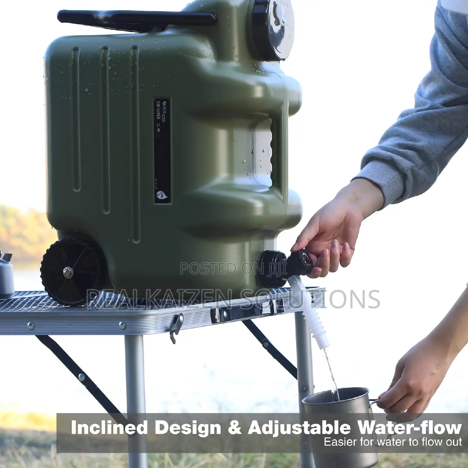 REDCAMP 28L Water Container With Wheels Folding Handle