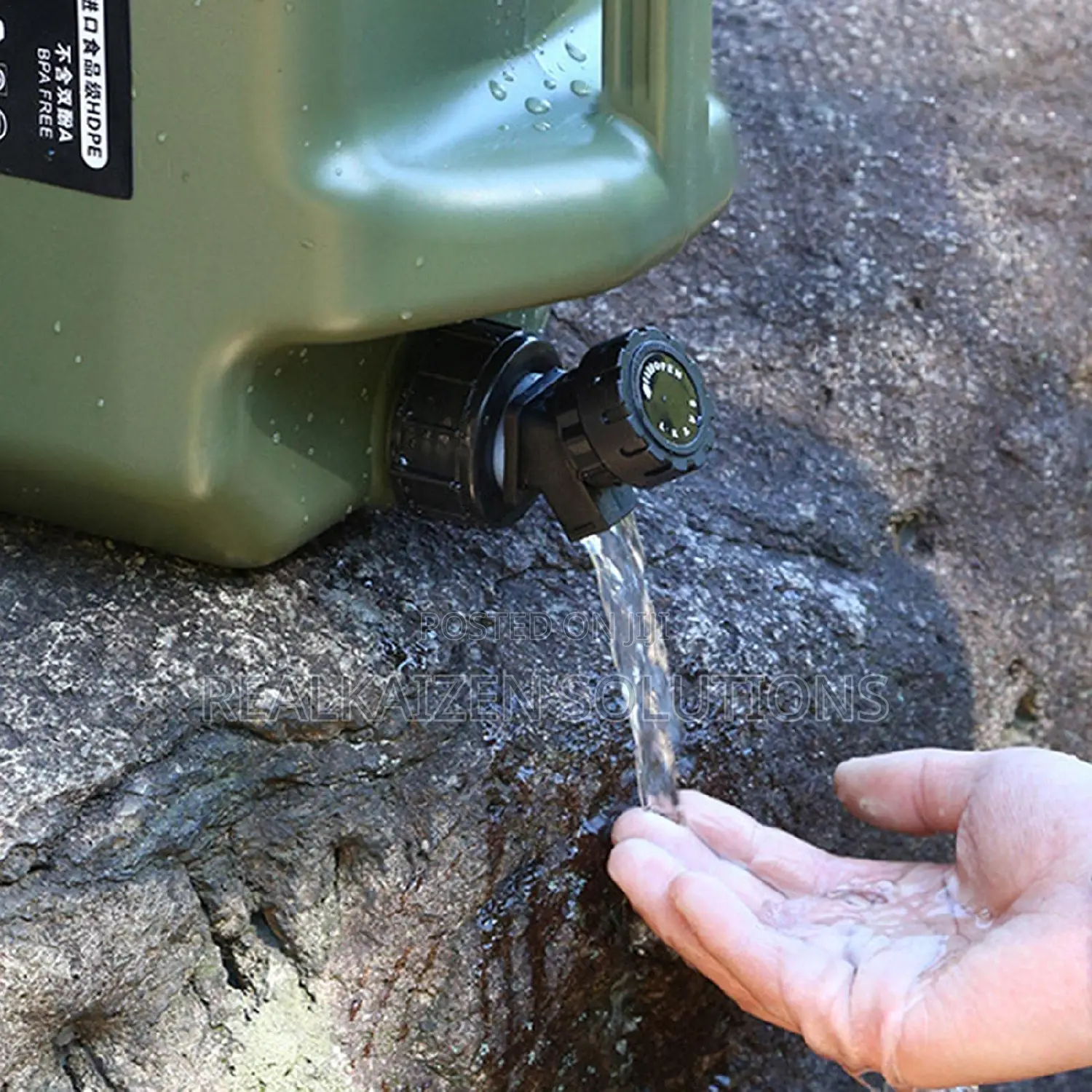 Army Green 10L Water Jerrycan Canister With Tap and Lid