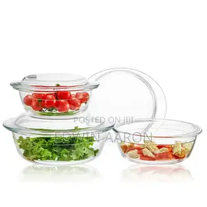 Clear Glass Dish Set 3pcs