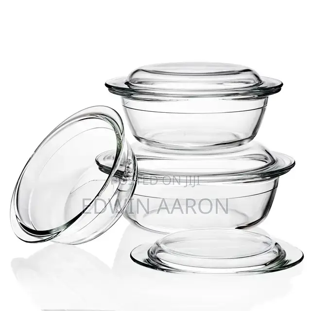 Clear Glass Dish Set 3pcs