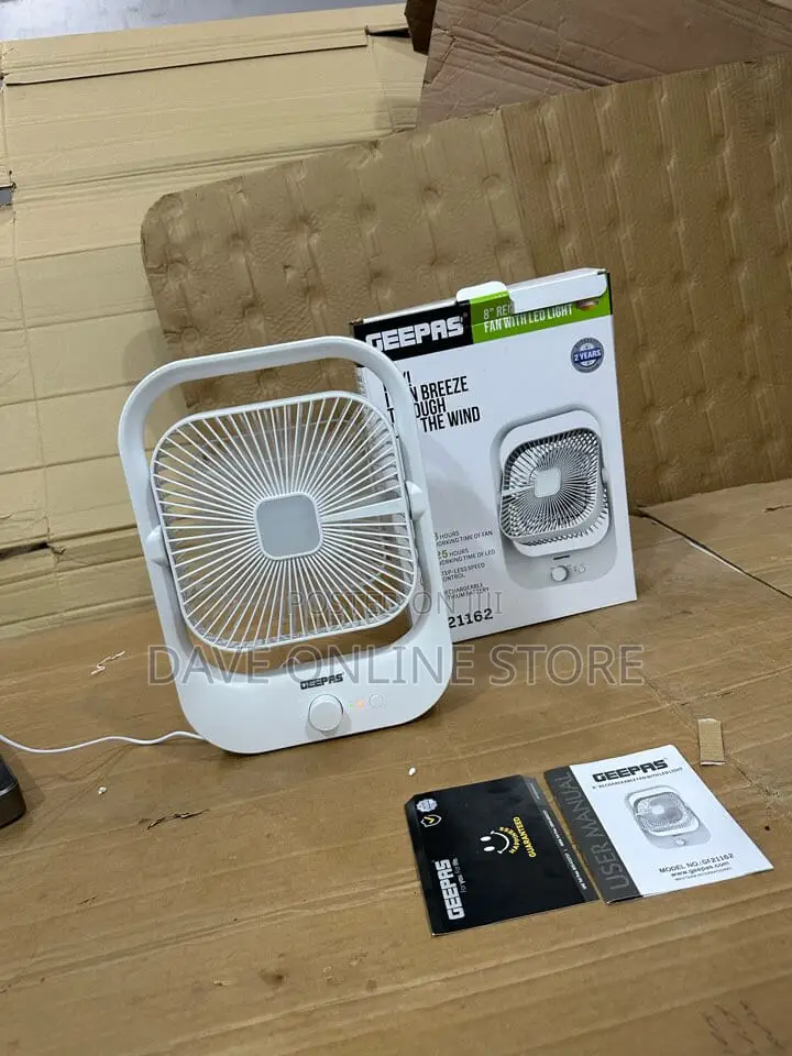 Geepas 8" Rechargeable Fan With LED Light