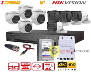 HIK 8 Channel CCTV Camera Full Kit Colored 24/7 Ndilhg