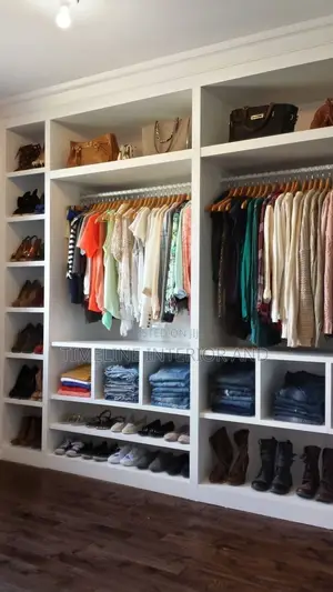 Open Wooden Closet.