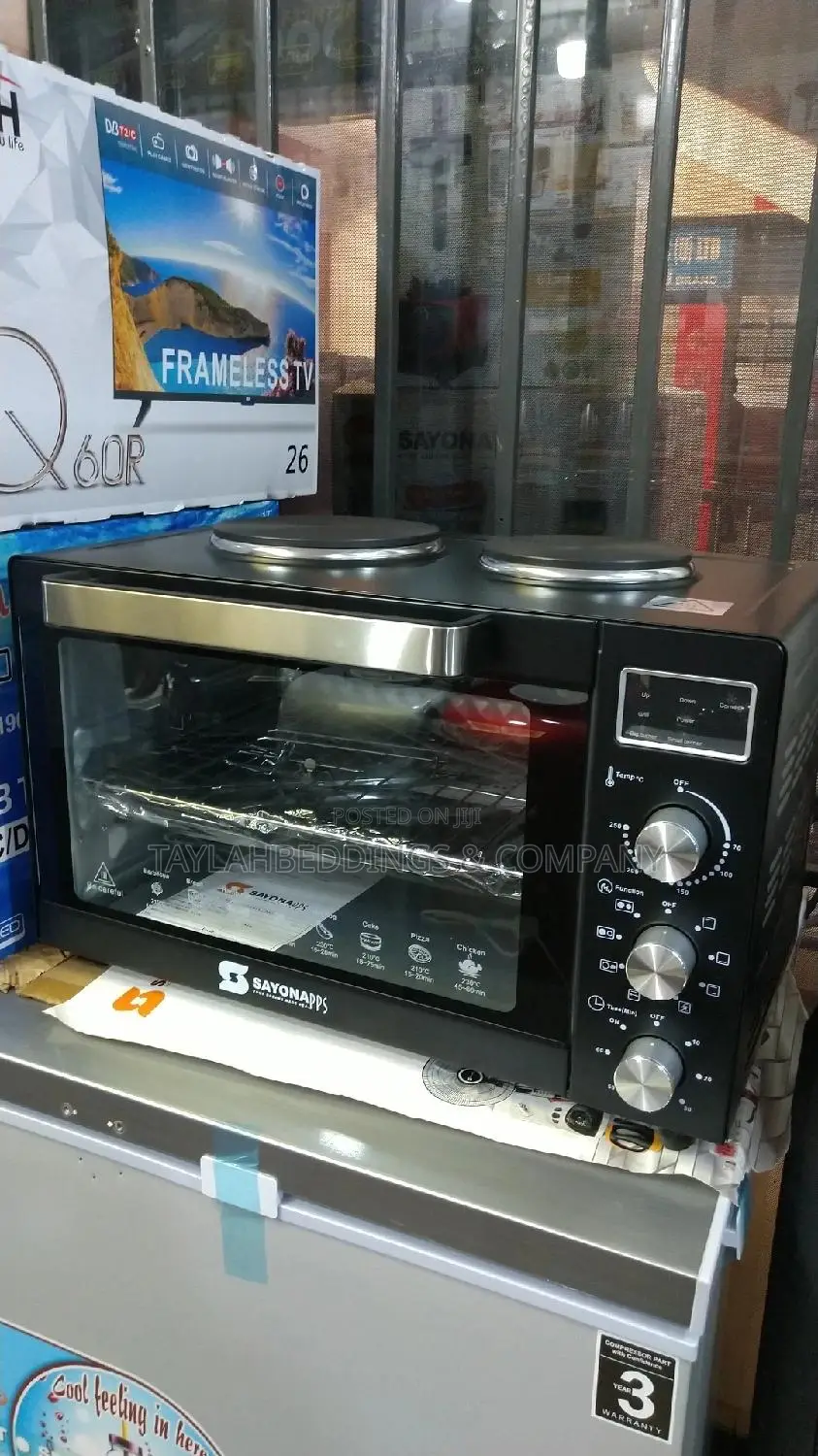 Sayona Electric Oven 45 Litres With 2 Hotplates