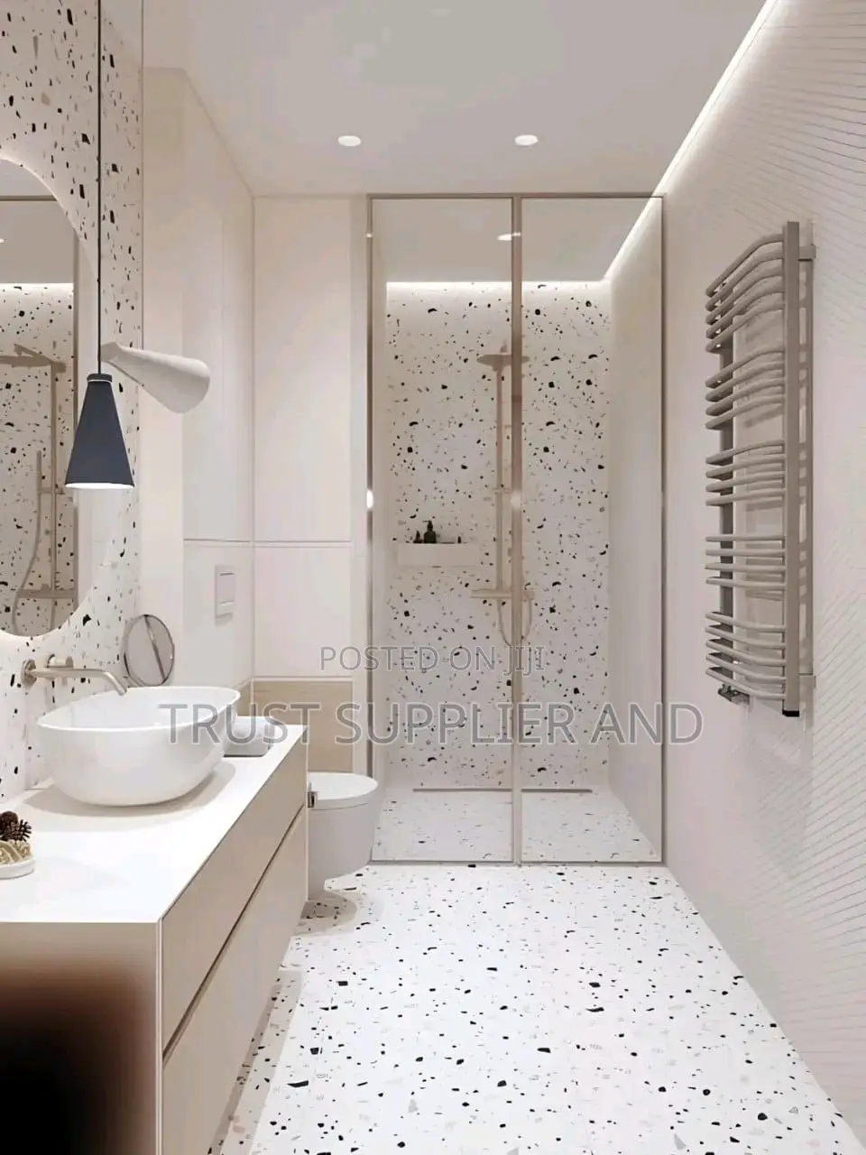 Bathroom White Terrazo 00