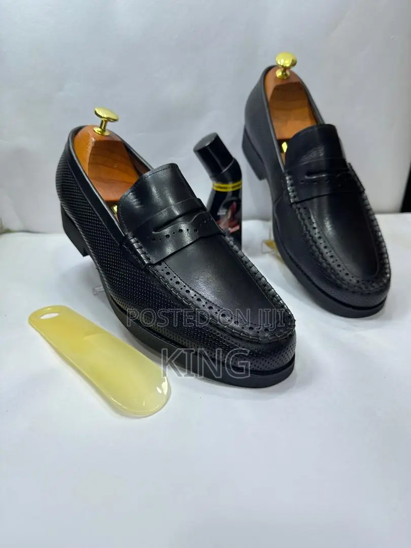 Loafers Italian Upper Embossed Hide Leather Shoes