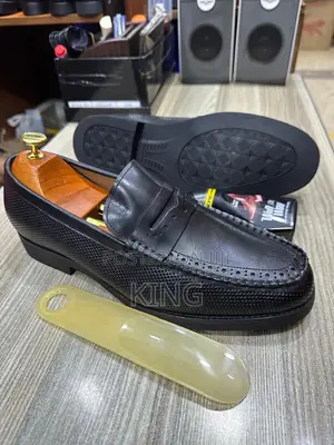 Loafers Italian Upper Embossed Hide Leather Shoes