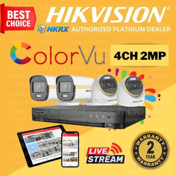 HIK Vision 4 Channel CCTV Camera Full Kit Colorvu Azip