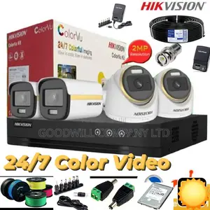 Hik 4 Channel CCTV Camera Full Kit Colored Colorvu 24/7 Gniz