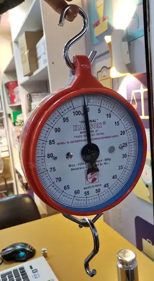 Heavy Duty Portable, Hook Type 100kg Weighing Scale, Red.