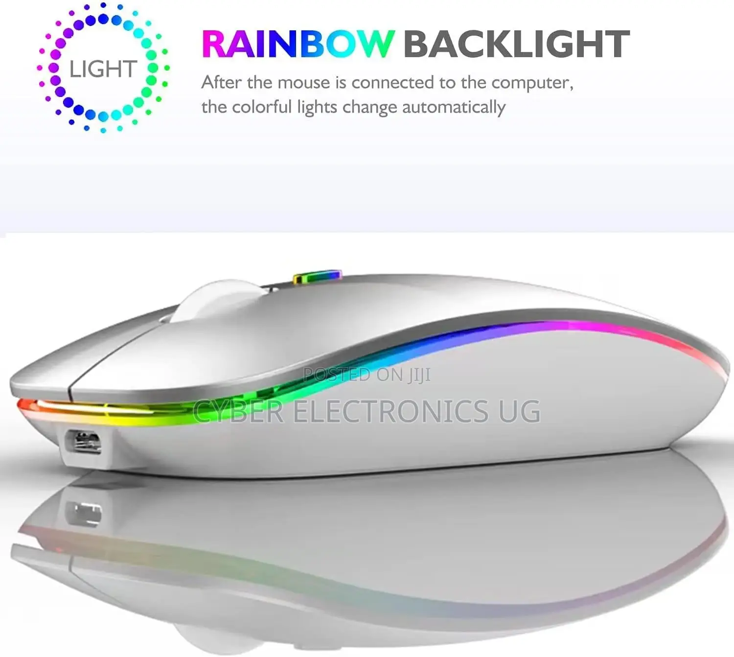 LED Bluetooth Mouse For Smart Phones Macbook Rechargeable
