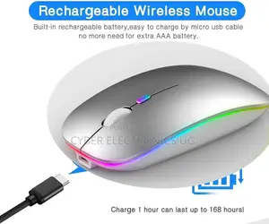LED Bluetooth Mouse For Smart Phones Macbook Rechargeable