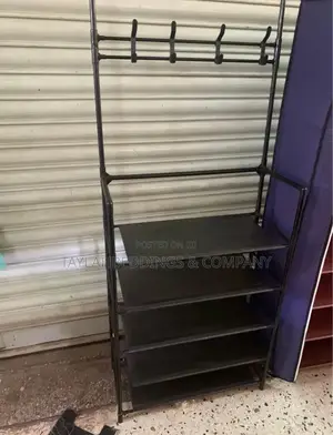 5 Tiers Metal Shoe Rack Hat Rack Adjustable Hall Tree