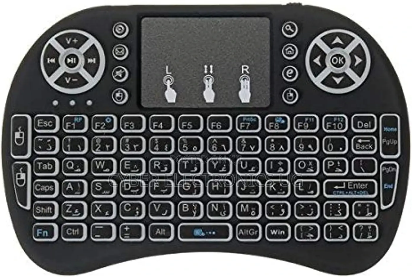 English/Arabic I8 Mini Backlit Wireless Keyboard Touch-Pad