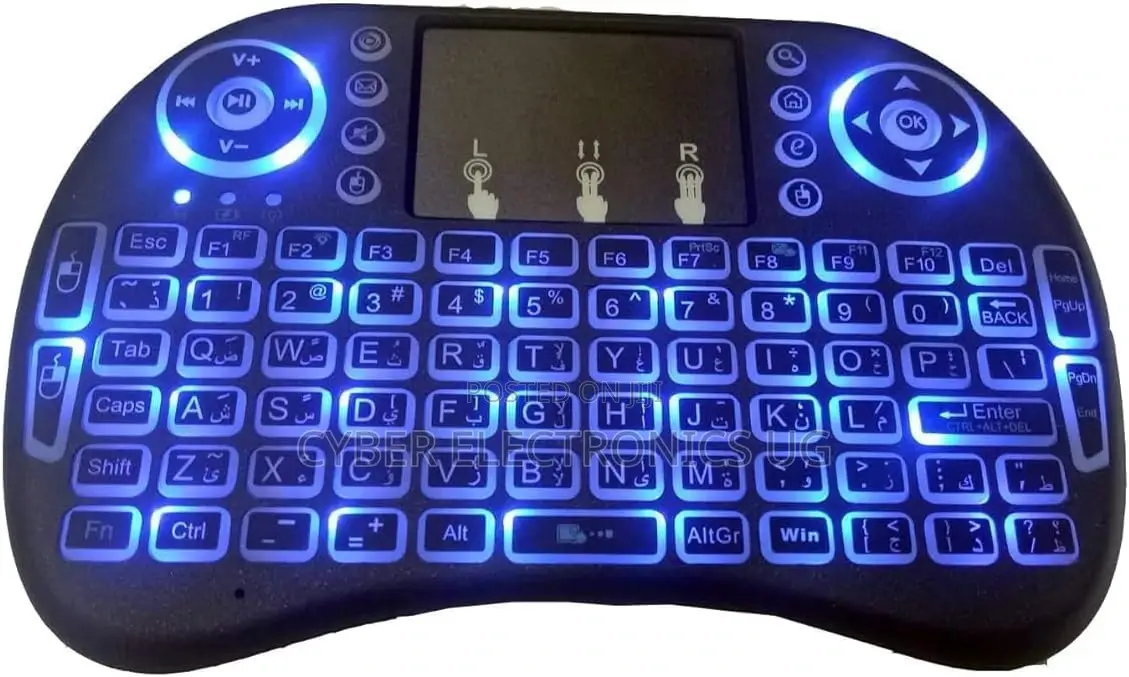English/Arabic I8 Mini Backlit Wireless Keyboard Touch-Pad