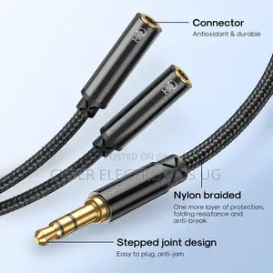 Headphone Male to 2-Female Y-Splitter Audio Cable