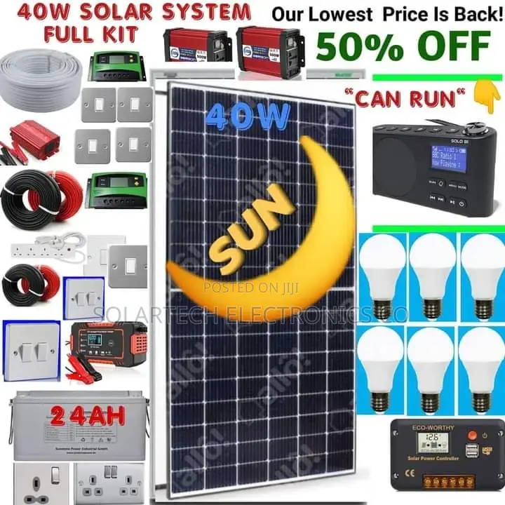 40W and 24ah Solar System Kit