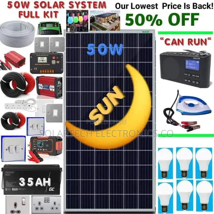 50W and 35ah Solar System Full Kit