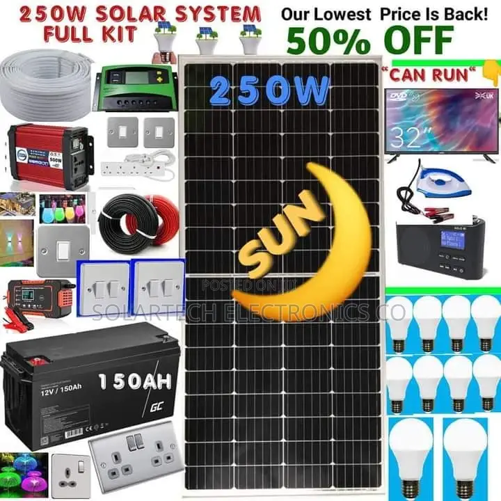 250W and 150w Solar System Full Kit