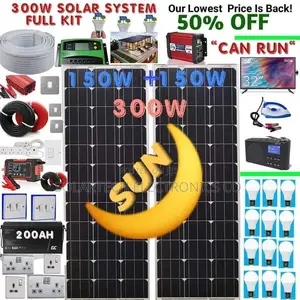 300W + 200ah Solar System Full Kit