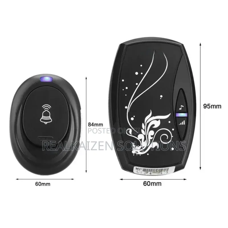 EPSILON Black Wireless Remote Control Doorbell 80meters