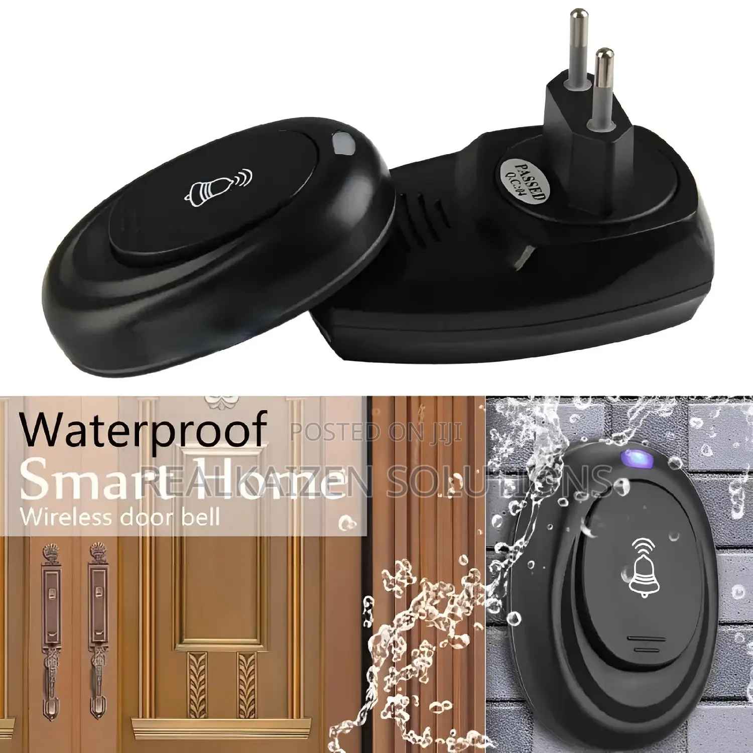 EPSILON Black Wireless Remote Control Doorbell 80meters