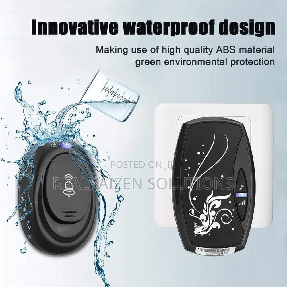 EPSILON Black Wireless Remote Control Doorbell 80meters