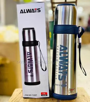 Always Vacuum Hot Cold Bottle Flask - Sliver 1littre