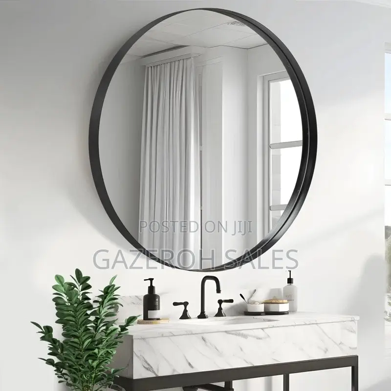 Versatile Medium Sized Circular Black Mirror (60*60)