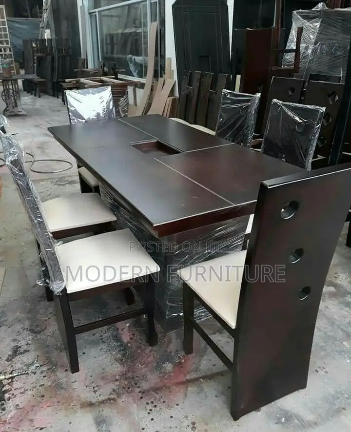 Coffee Brown Dinning Table of 6 Seaters